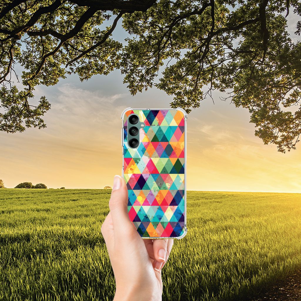 Samsung Galaxy A24 Doorzichtige Silicone Hoesje Geruit B2C Telecom