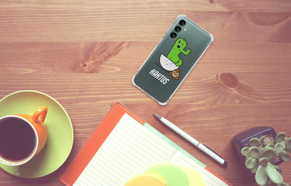 Samsung Galaxy A24 Stevig Bumper Hoesje Cactus Poo bovenaanzicht