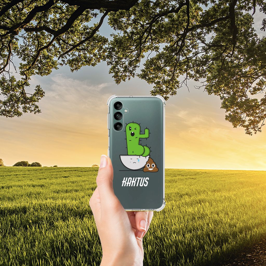 Samsung Galaxy A24 Stevig Bumper Hoesje Cactus Poo achterkant hand cactus poep