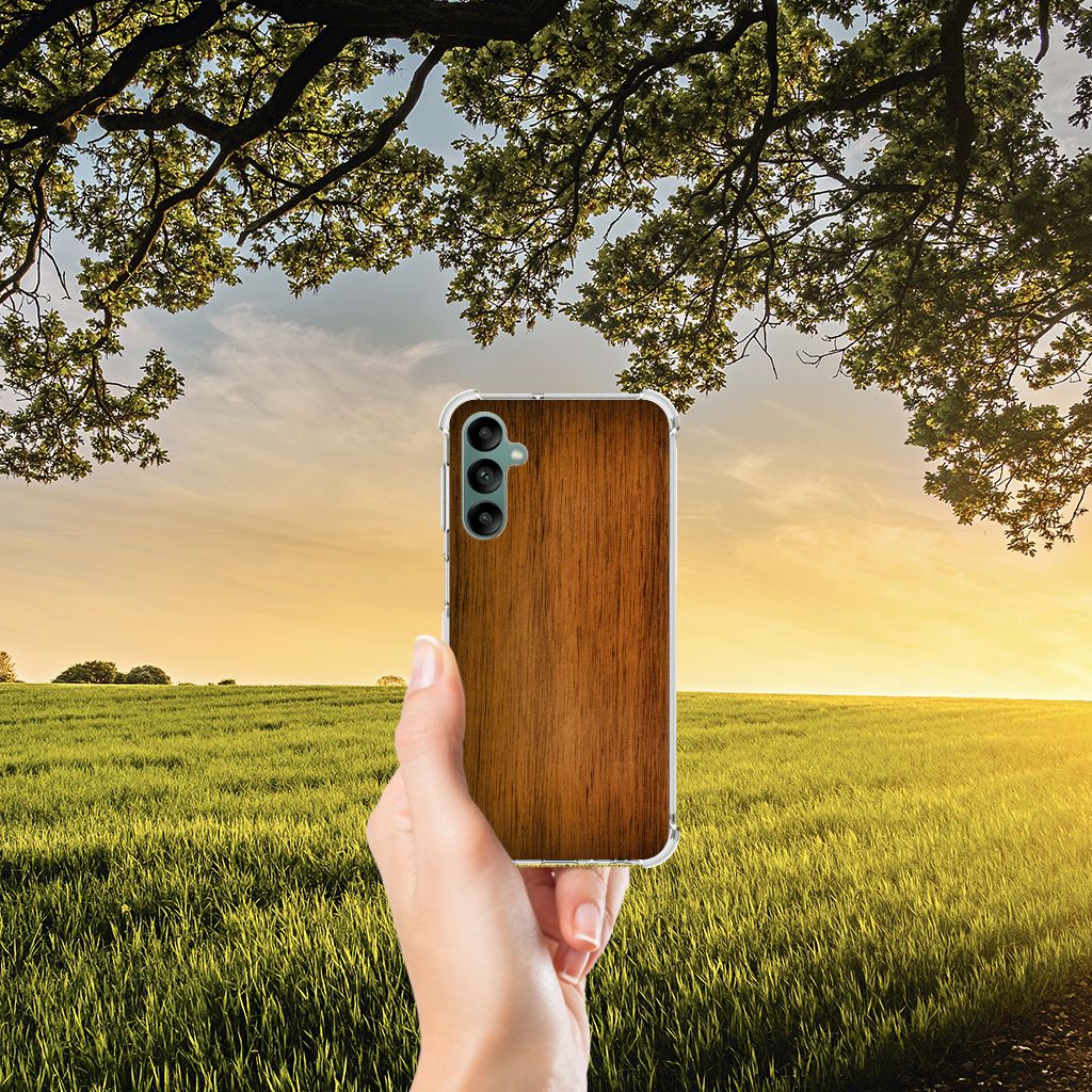 Samsung Galaxy A24 Stevig Telefoonhoesje Donker Hout B2C Telecom