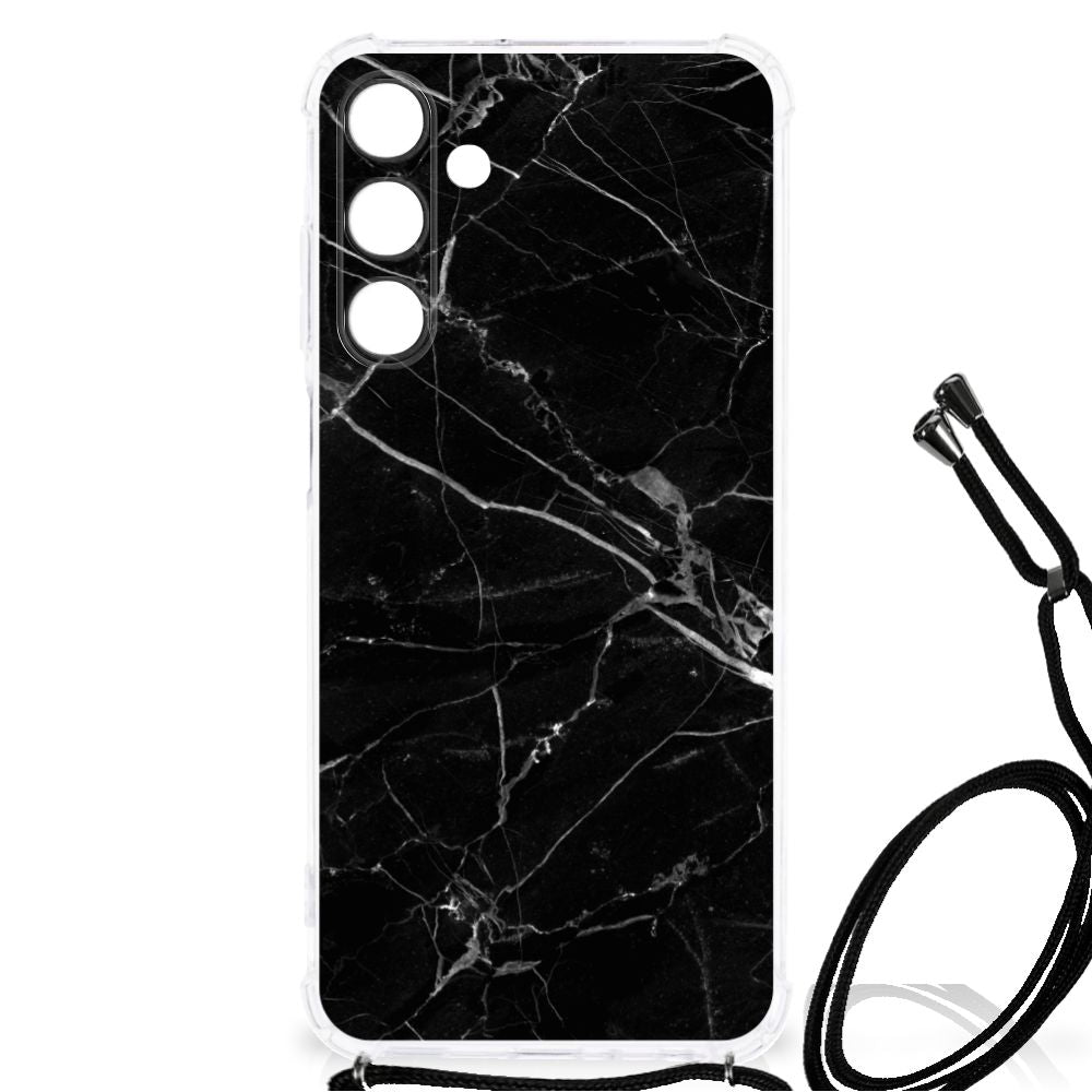 Samsung Galaxy A25 Anti-Shock Hoesje Marmer Zwart - Origineel Cadeau Vader B2C Telecom