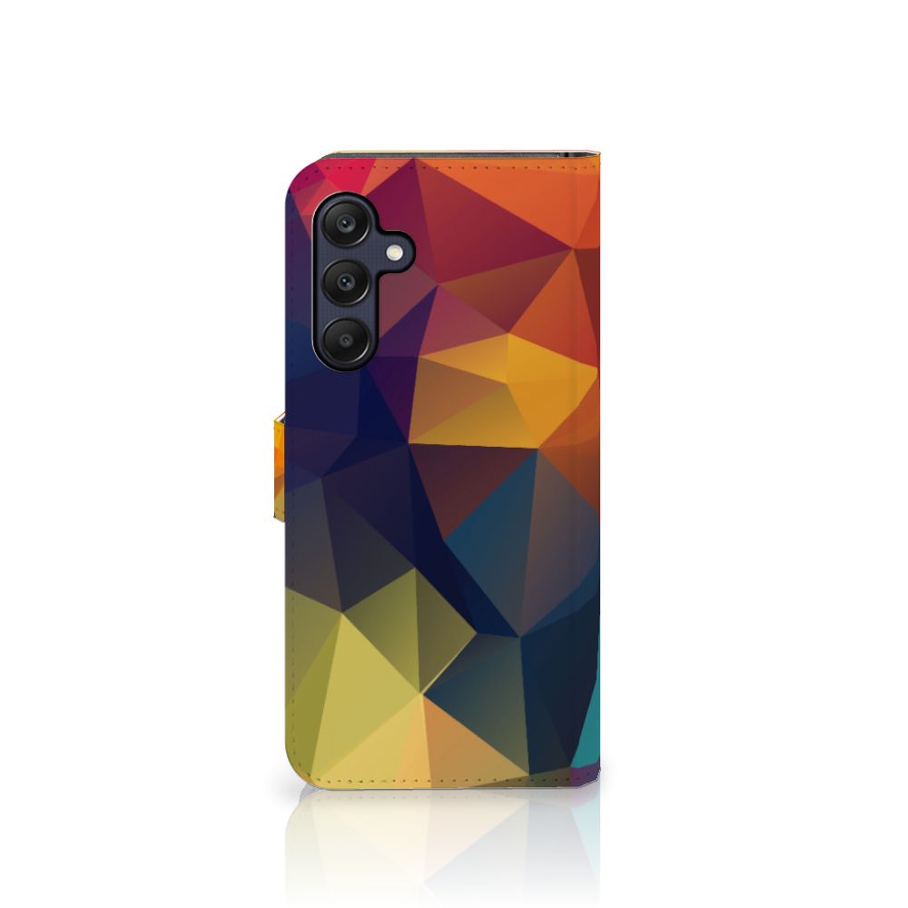 Samsung Galaxy A25 Book Case Polygon Color design asymmetrisch zijkant