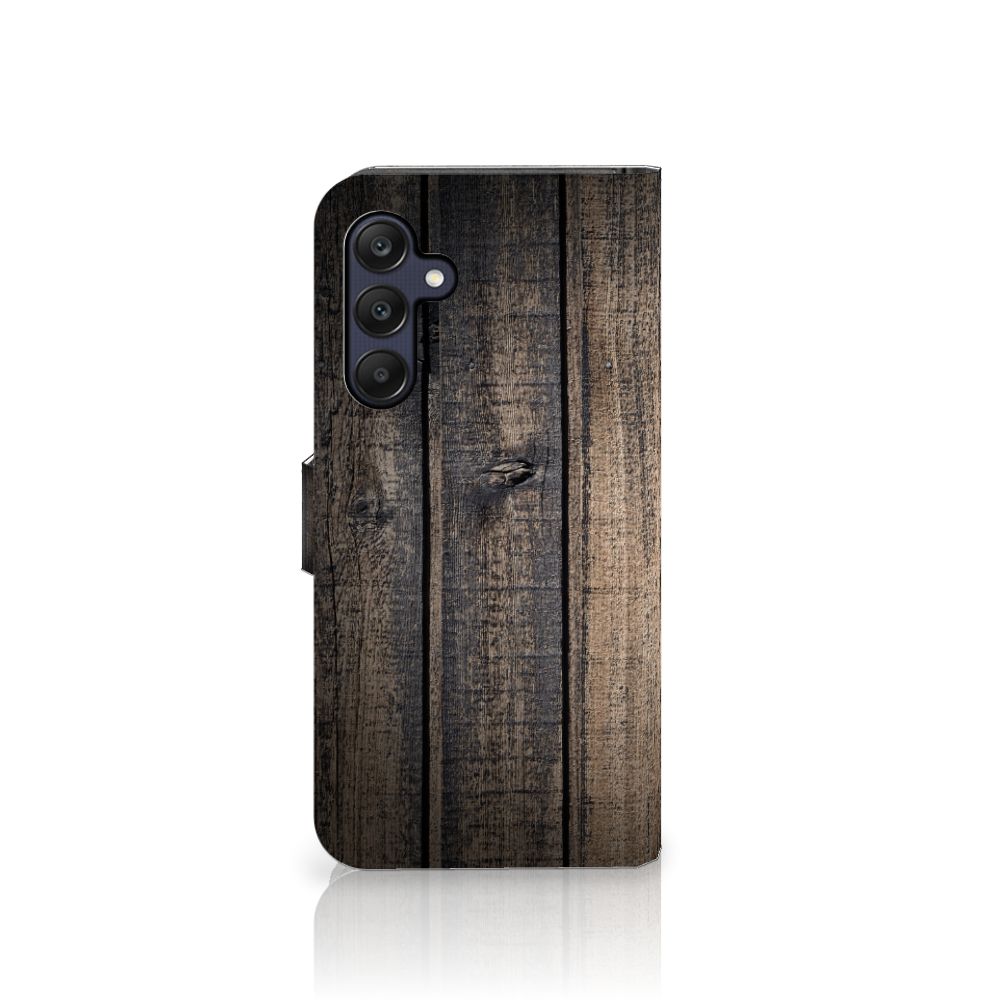 Samsung Galaxy A25 Book Style Case Steigerhout boekstijl voorkant steigerhout