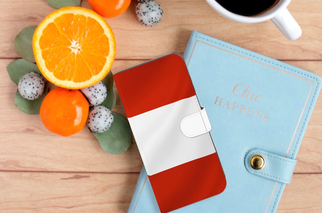 Samsung Galaxy A25 Bookstyle Case Oostenrijk design bovenaanzicht