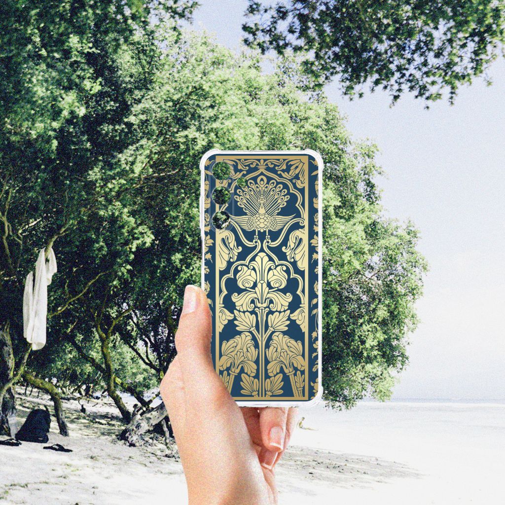 Samsung Galaxy A25 Case Beige Flowers backzijde bloemen ontwerp