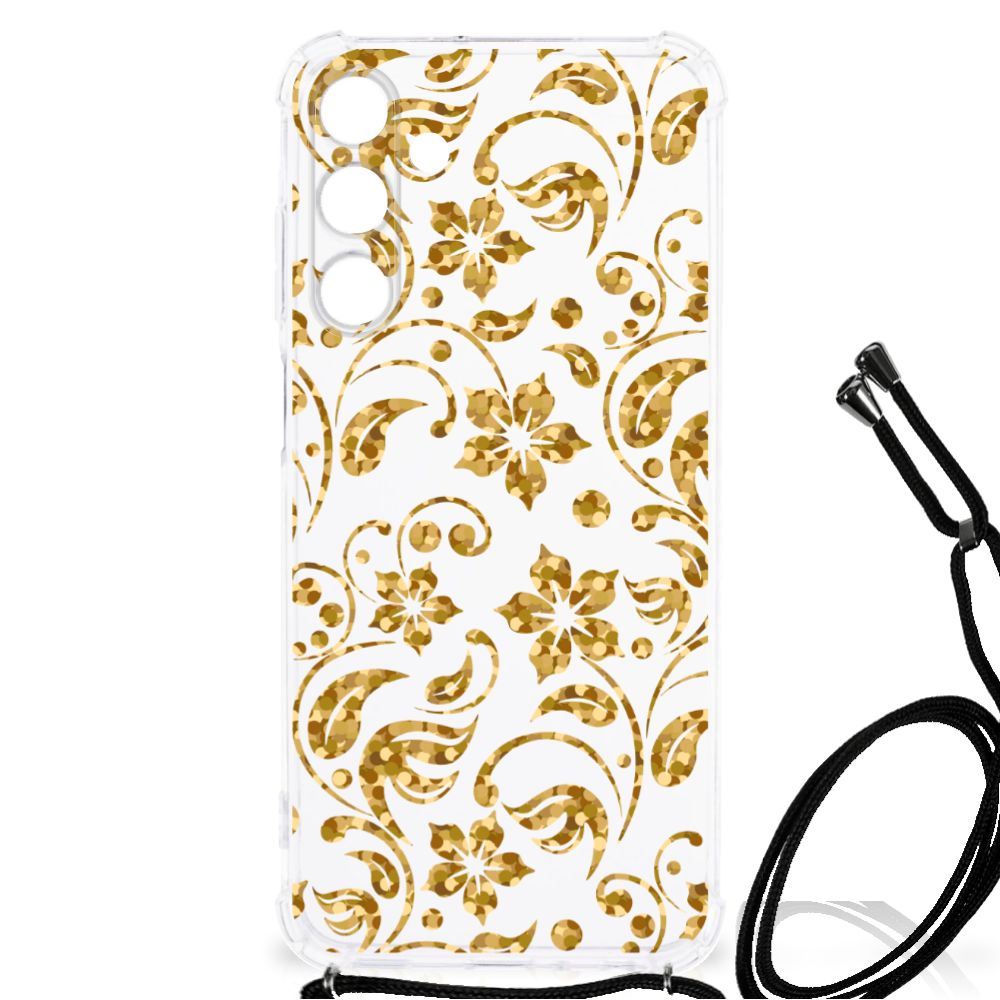 Samsung Galaxy A25 Case Gouden Bloemen B2C Telecom