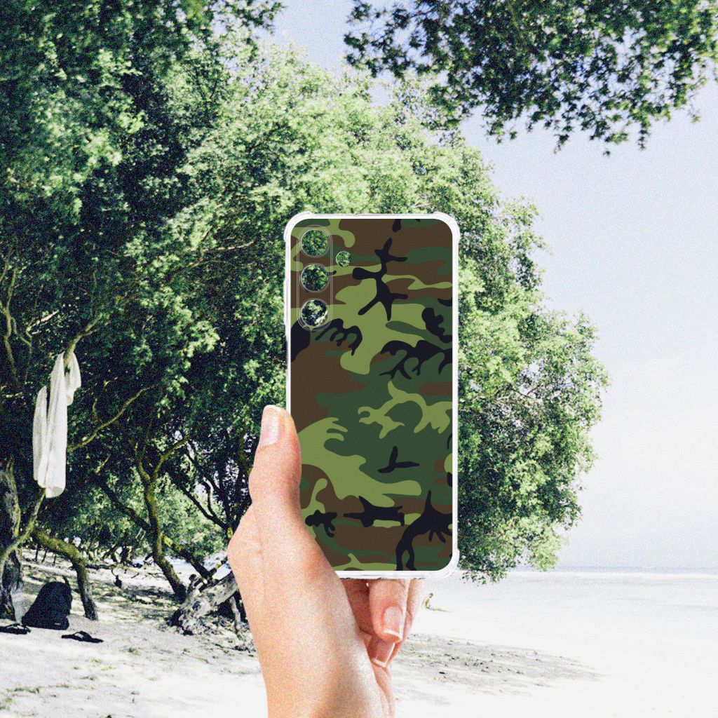 Samsung Galaxy A25 Doorzichtige Silicone Hoesje Army Dark B2C Telecom