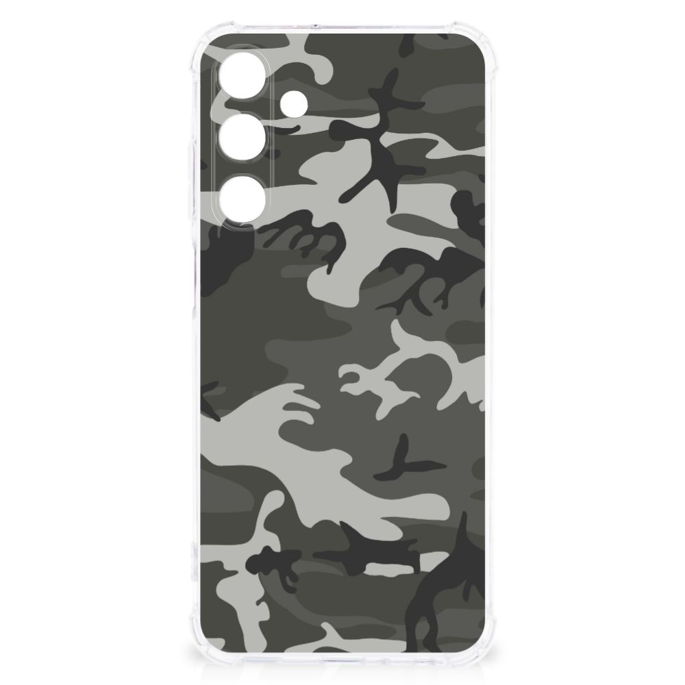 Samsung Galaxy A25 Doorzichtige Silicone Hoesje Army Light achterzijde camouflage ontwerp