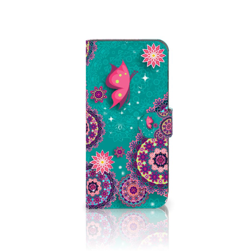 Samsung Galaxy A25 Hoesje Cirkels en Vlinders bookstyle case design vlinders anzicht