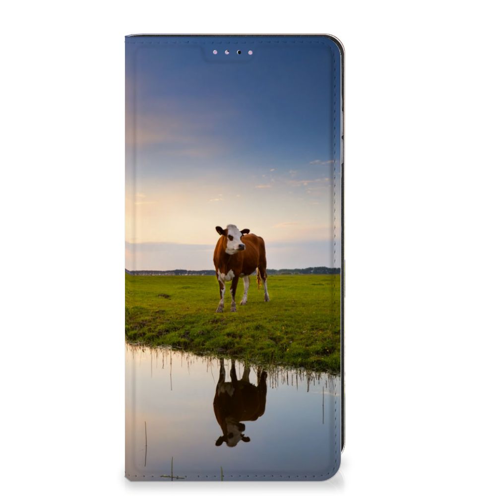 Samsung Galaxy A25 Hoesje maken Koe hoesje koe ondergang zon aanzicht