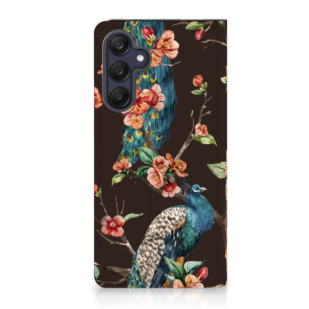 Samsung Galaxy A25 Hoesje maken Pauw met Bloemen pauw bloemen case design voorkant