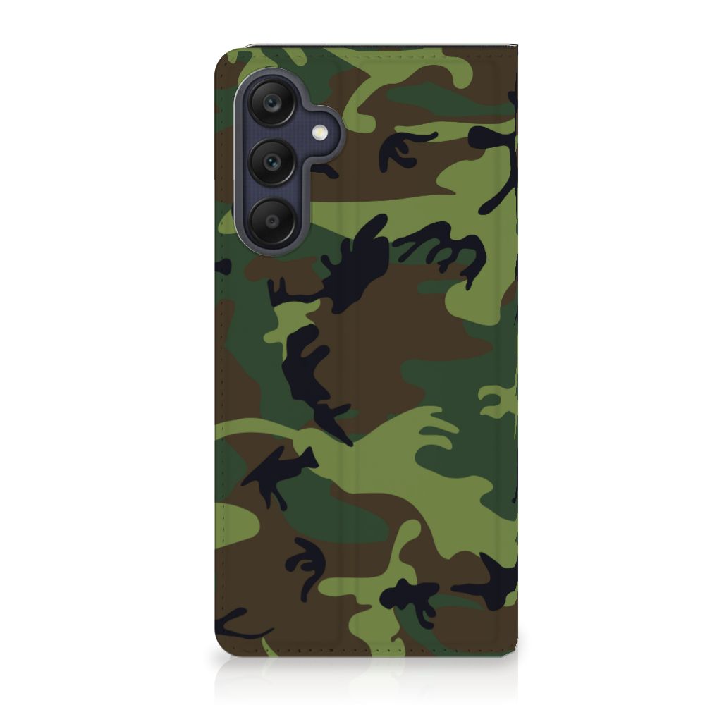 Samsung Galaxy A25 Hoesje met Magneet Army Dark design camouflage voorkant