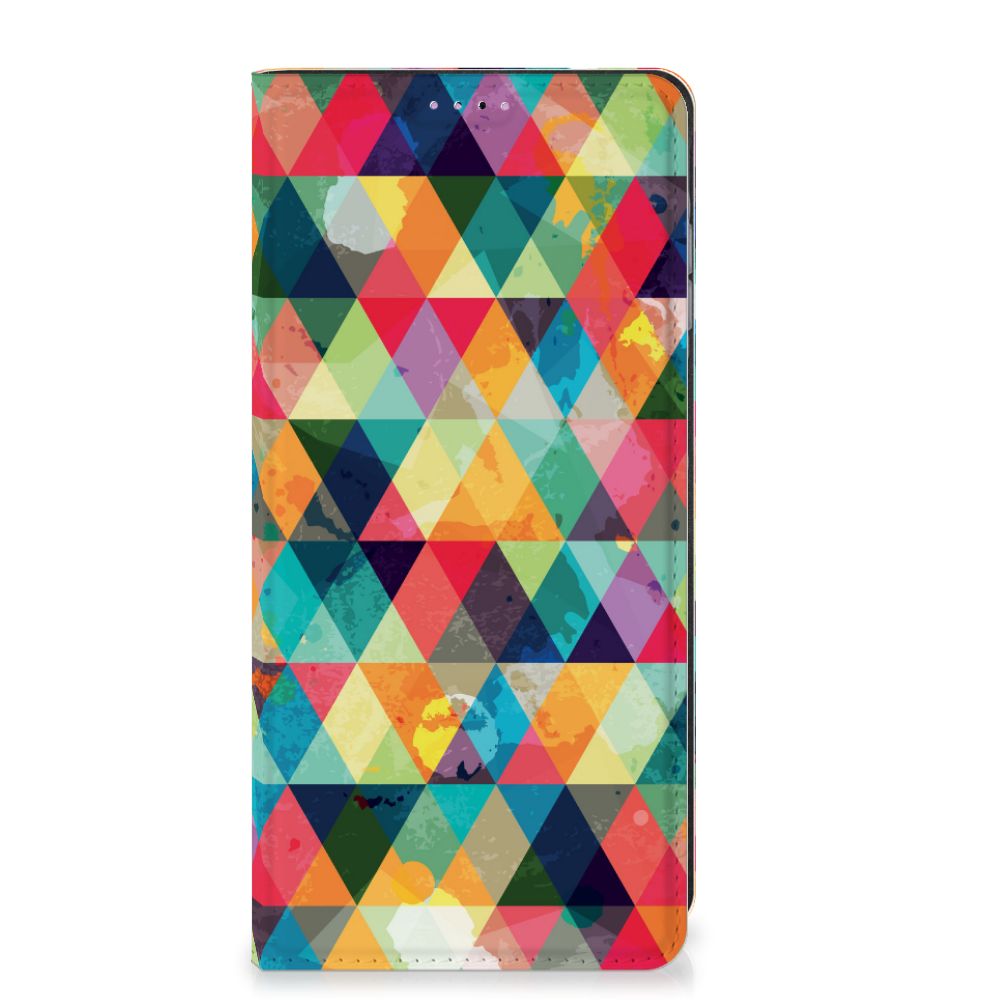 Samsung Galaxy A25 Hoesje met Magneet Geruit design ruitje voorkant
