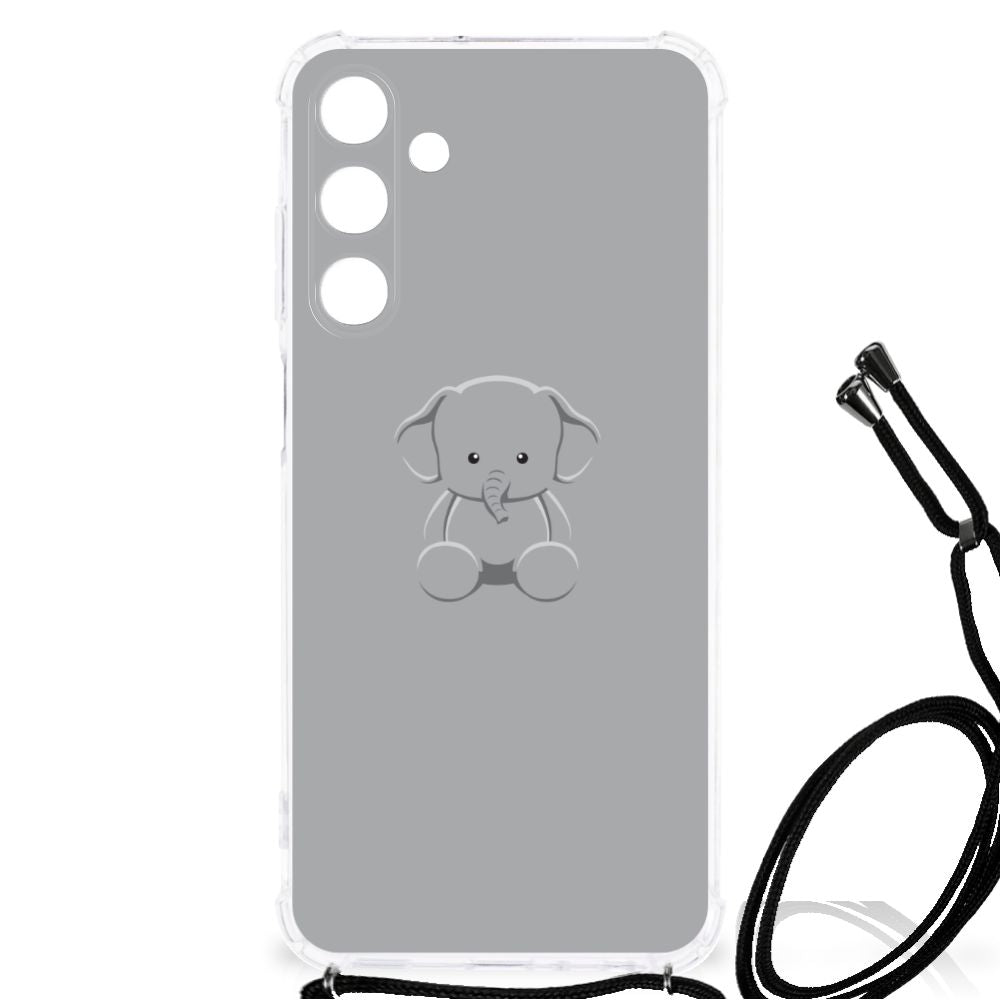 Samsung Galaxy A25 Stevig Bumper Hoesje Grijs Baby Olifant B2C Telecom