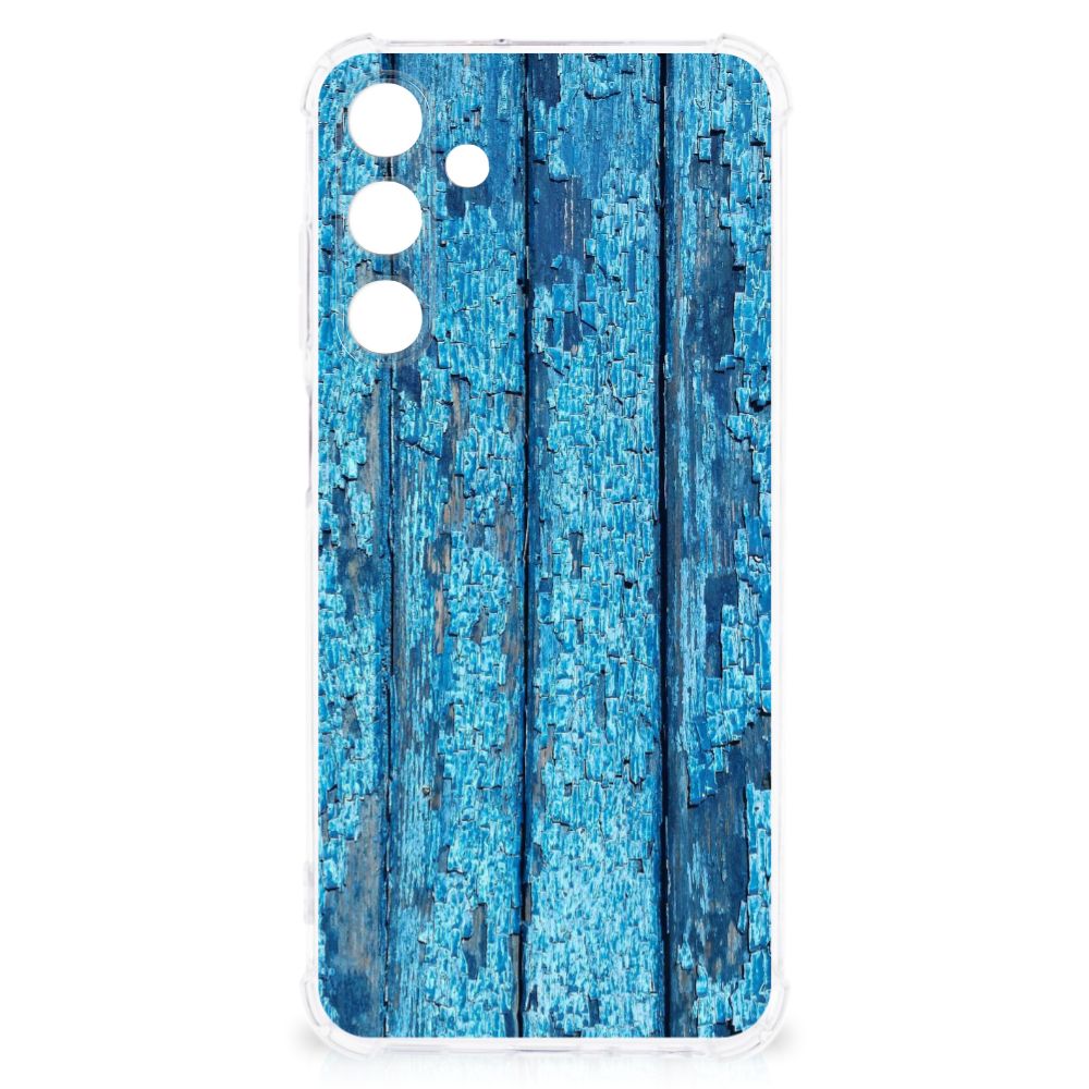 Samsung Galaxy A25 Stevig Telefoonhoesje Wood Blue B2C Telecom