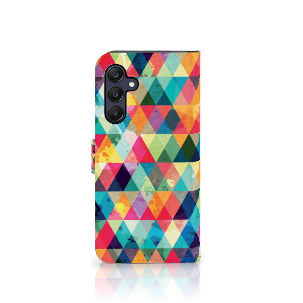 Samsung Galaxy A25 Telefoon Hoesje Geruit design ruitjes aanzicht