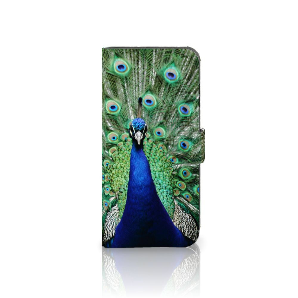 Samsung Galaxy A25 Telefoonhoesje met Pasjes Pauw design pauw voorkant