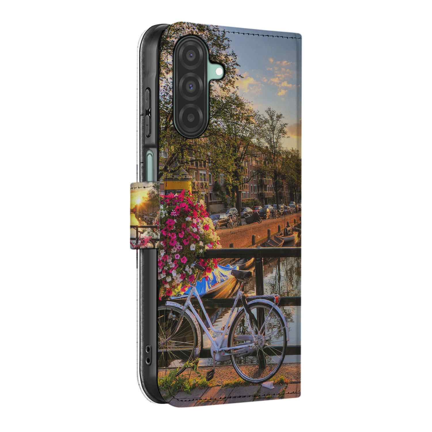 Samsung Galaxy A26 Amsterdamse Grachten Book Case Amsterdamse Grachten zijkant