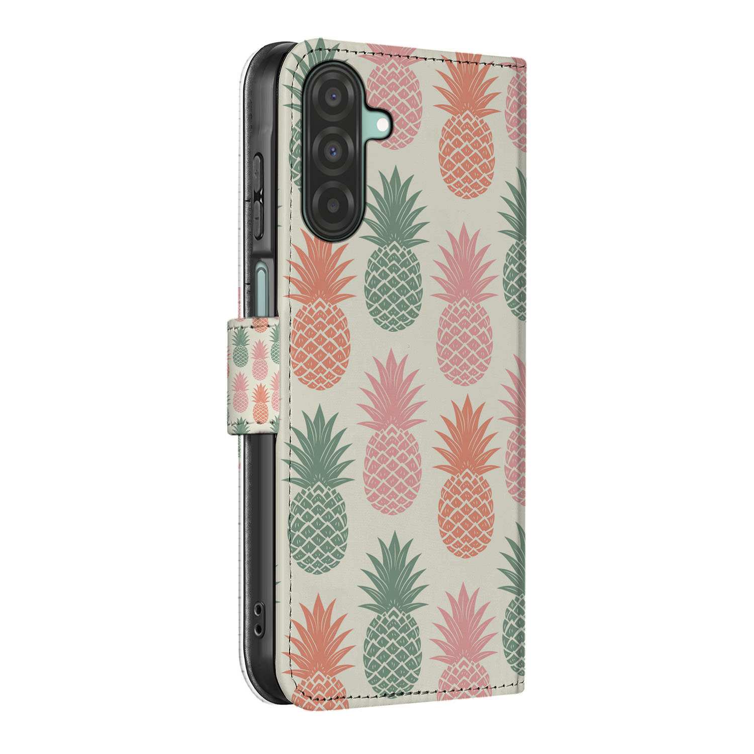 Samsung Galaxy A26 Ananas Book Case ananas design voorkant