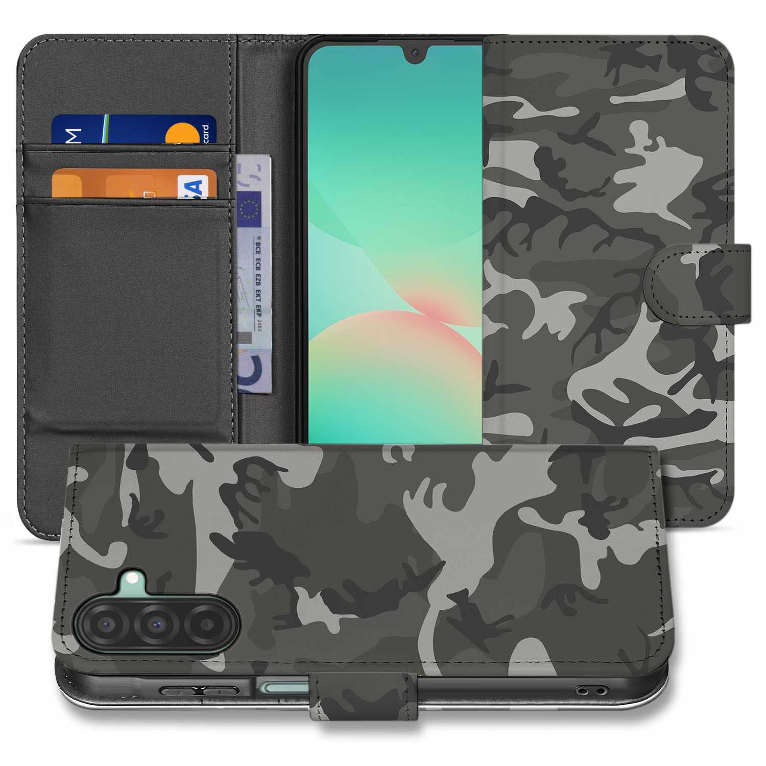 Samsung Galaxy A26 Army Light Book Case army light boekcase voorzijde