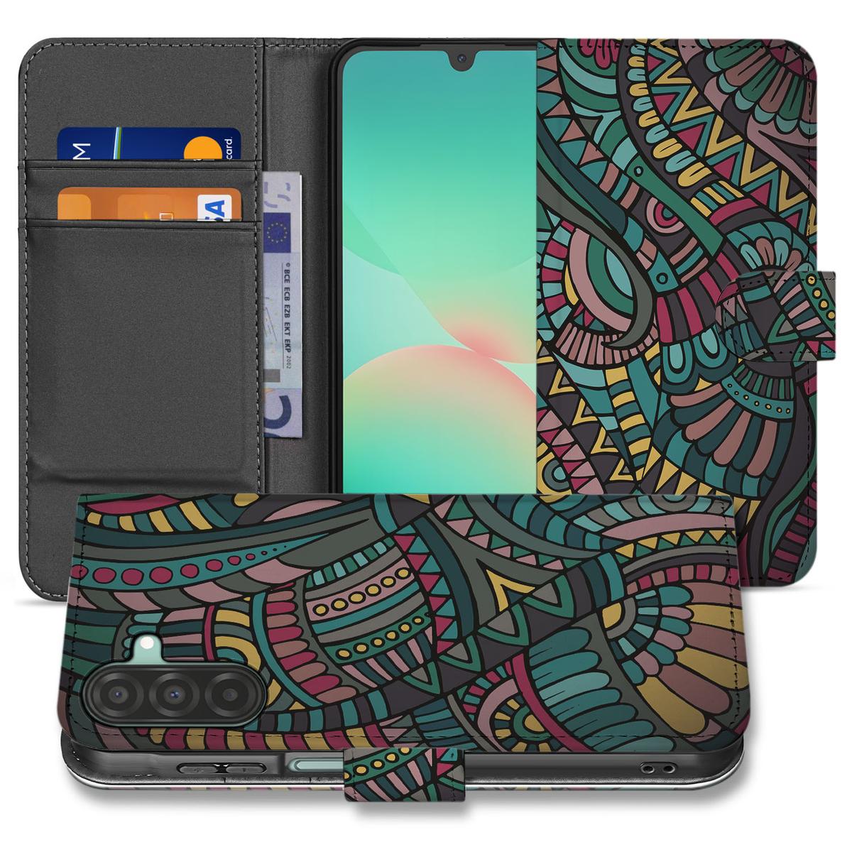 Samsung Galaxy A26 Aztec Book Case Aztec Book case voorkant en achterkant