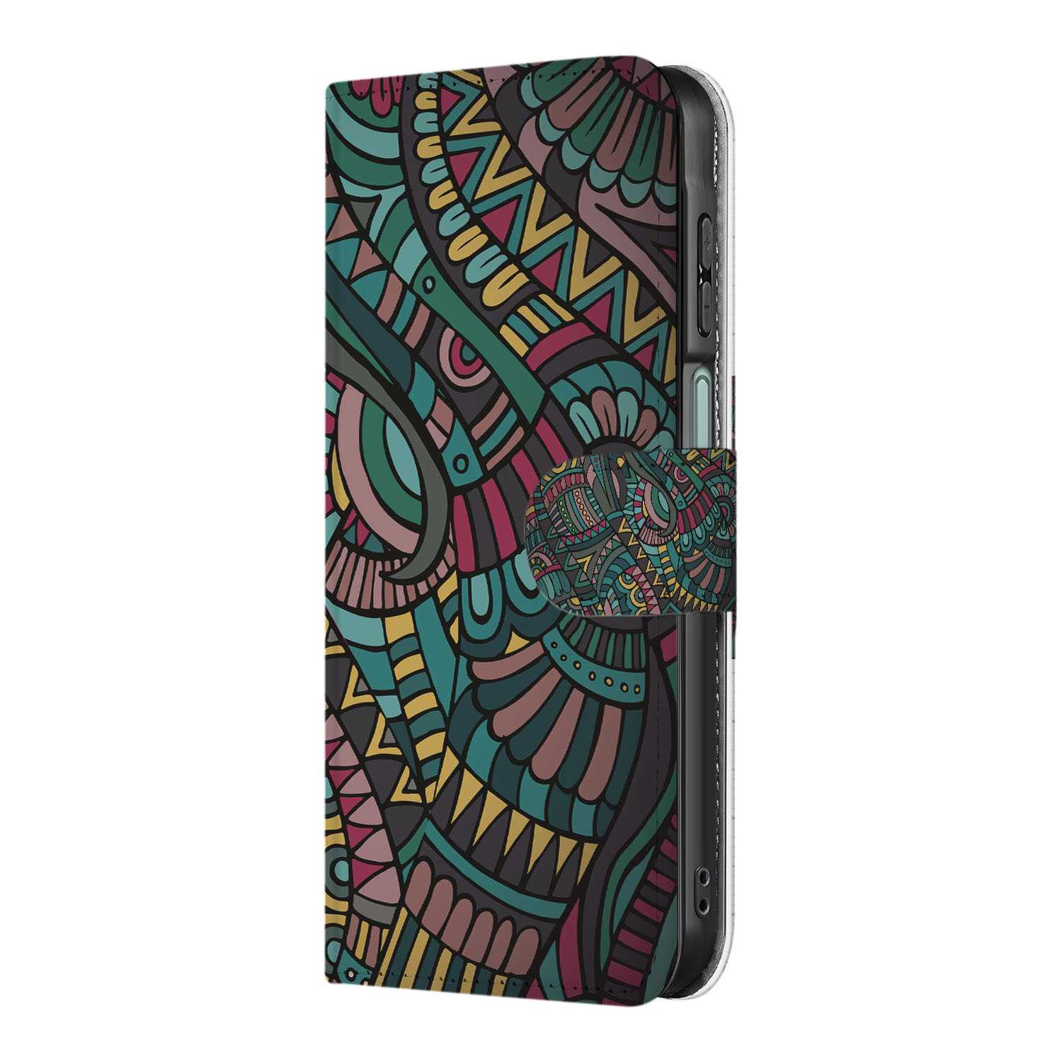 Samsung Galaxy A26 Aztec Book Case aztec design zijaanzicht
