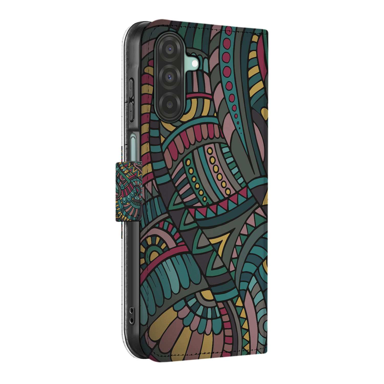 Samsung Galaxy A26 Aztec Book Case Aztec design zijkant