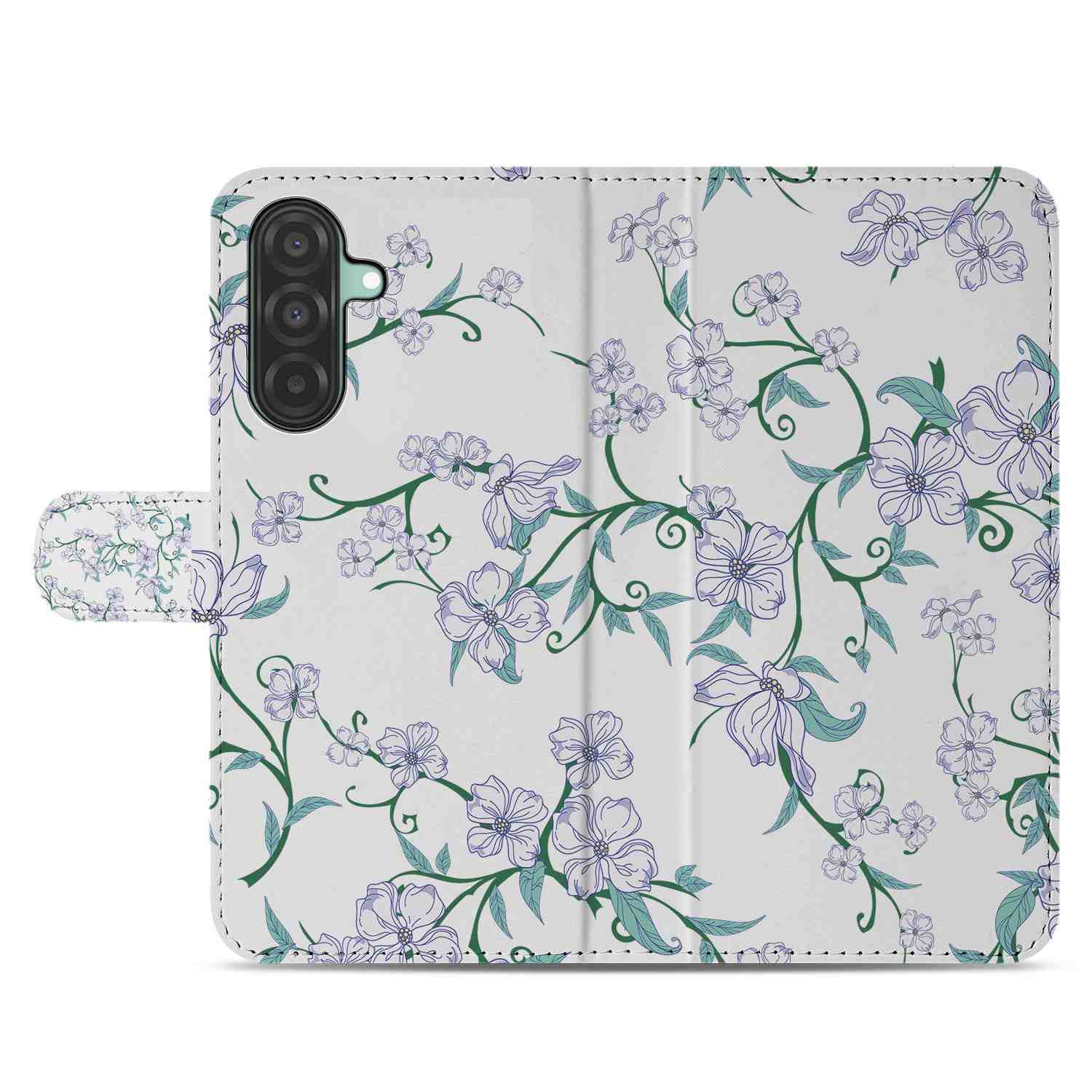 Samsung Galaxy A26 Blossom White Book Case boek hoesje bloemen design achterkant