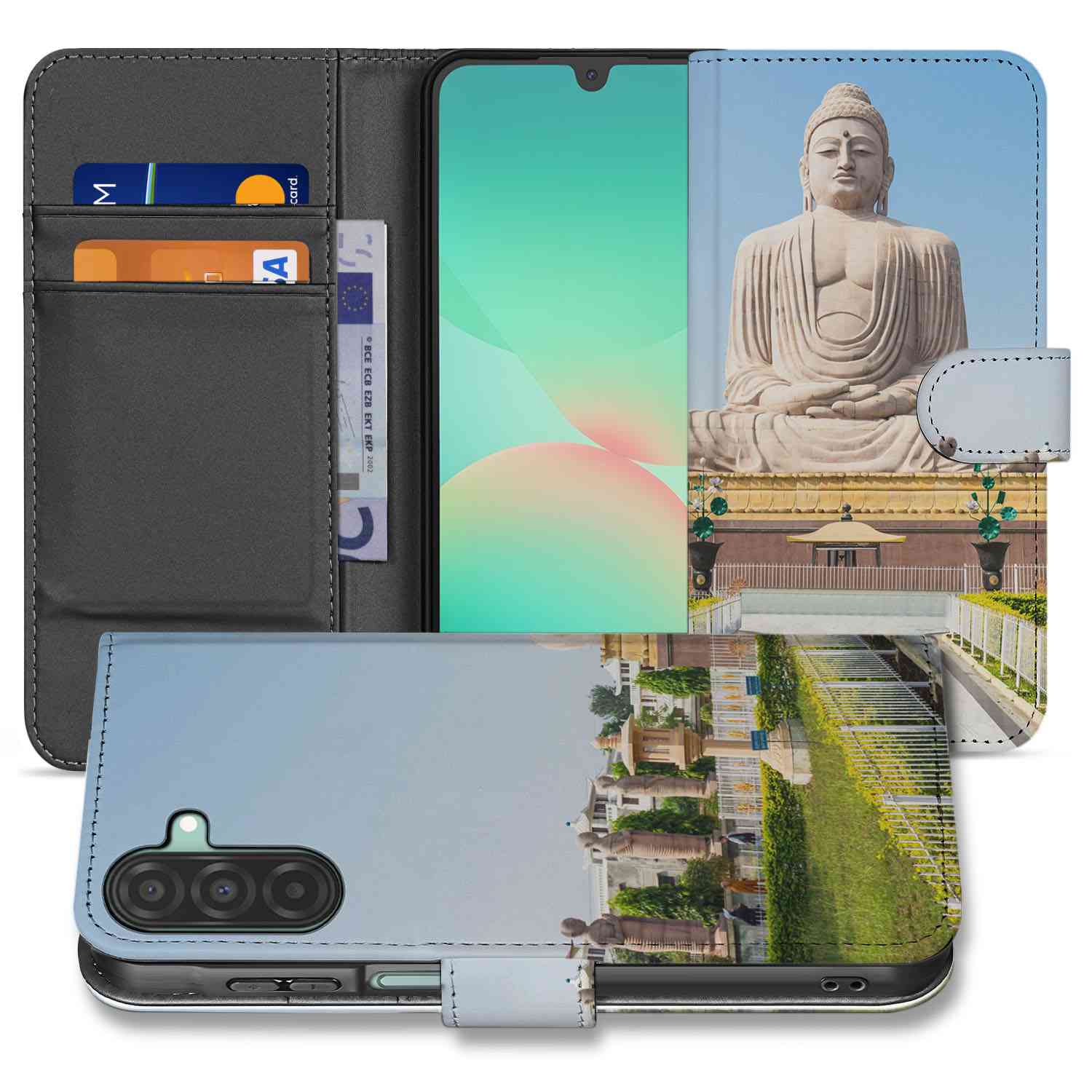 Samsung Galaxy A26 Boeddha Book Case Boeddha design voorkant