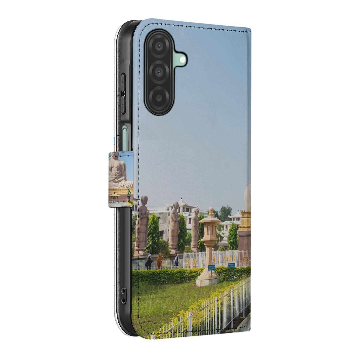 Samsung Galaxy A26 Boeddha Book Case boeddha design zijkant