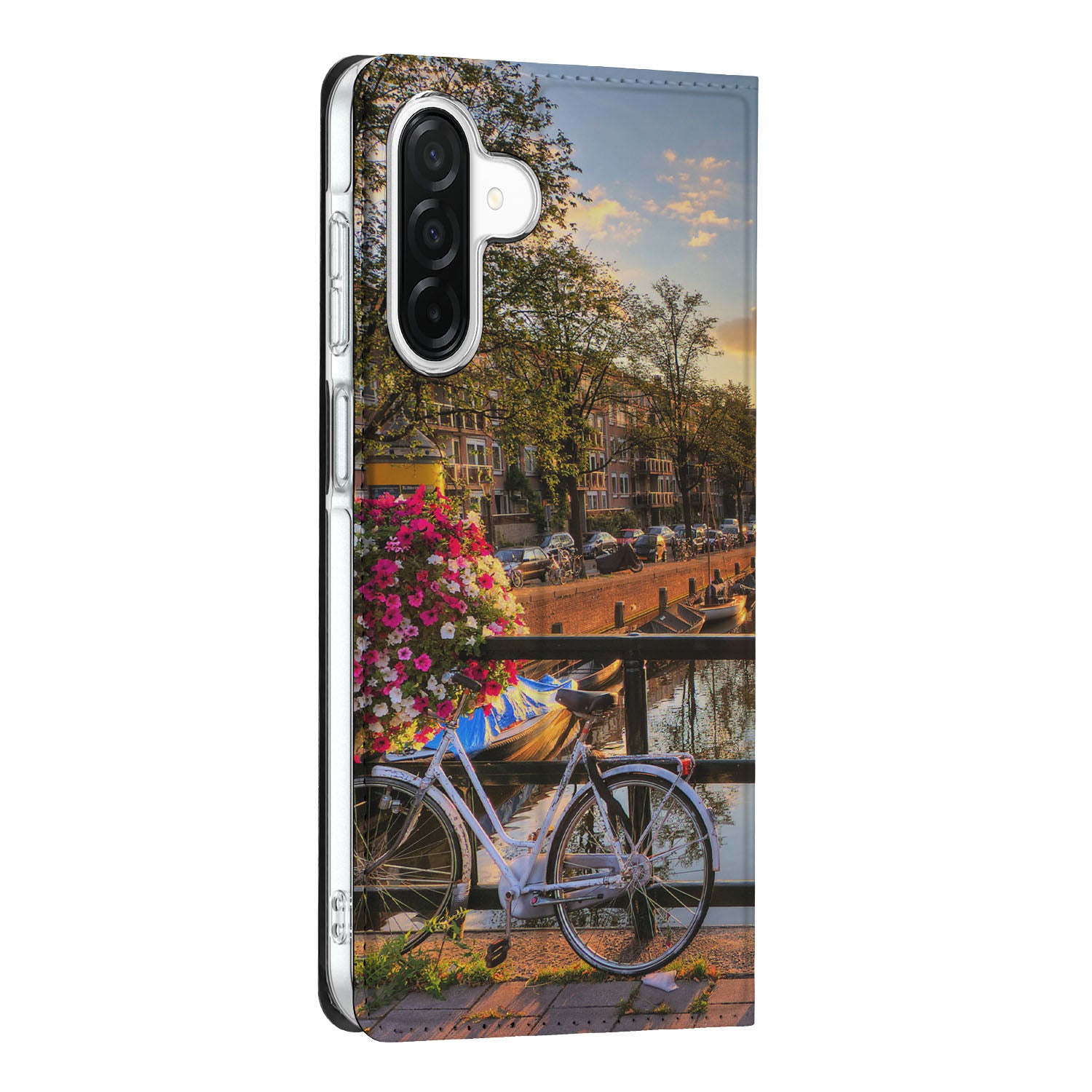 Samsung Galaxy A26 Book Cover Amsterdamse Grachten design Amsterdamse Grachten aanzicht