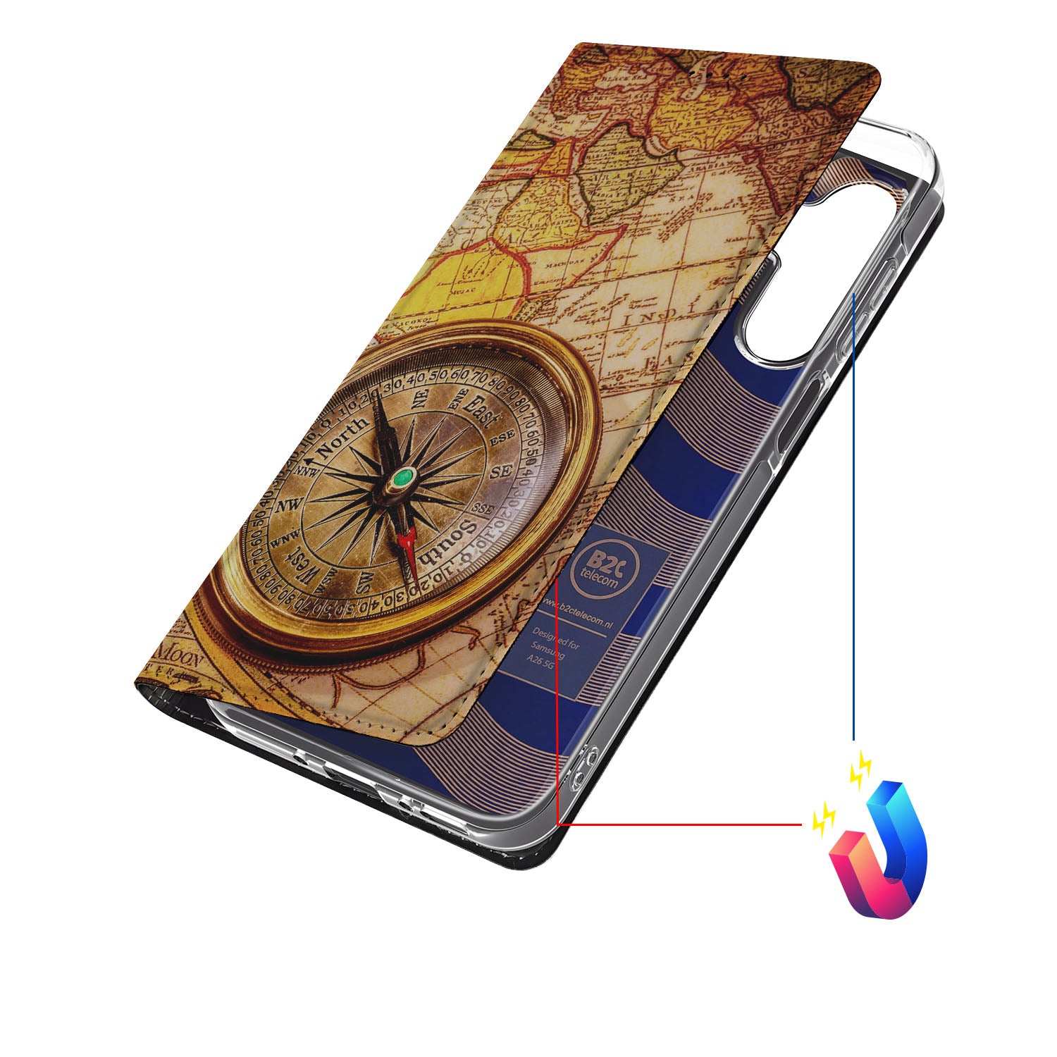 Samsung Galaxy A26 Book Cover Kompas book cover kompas design aanzicht