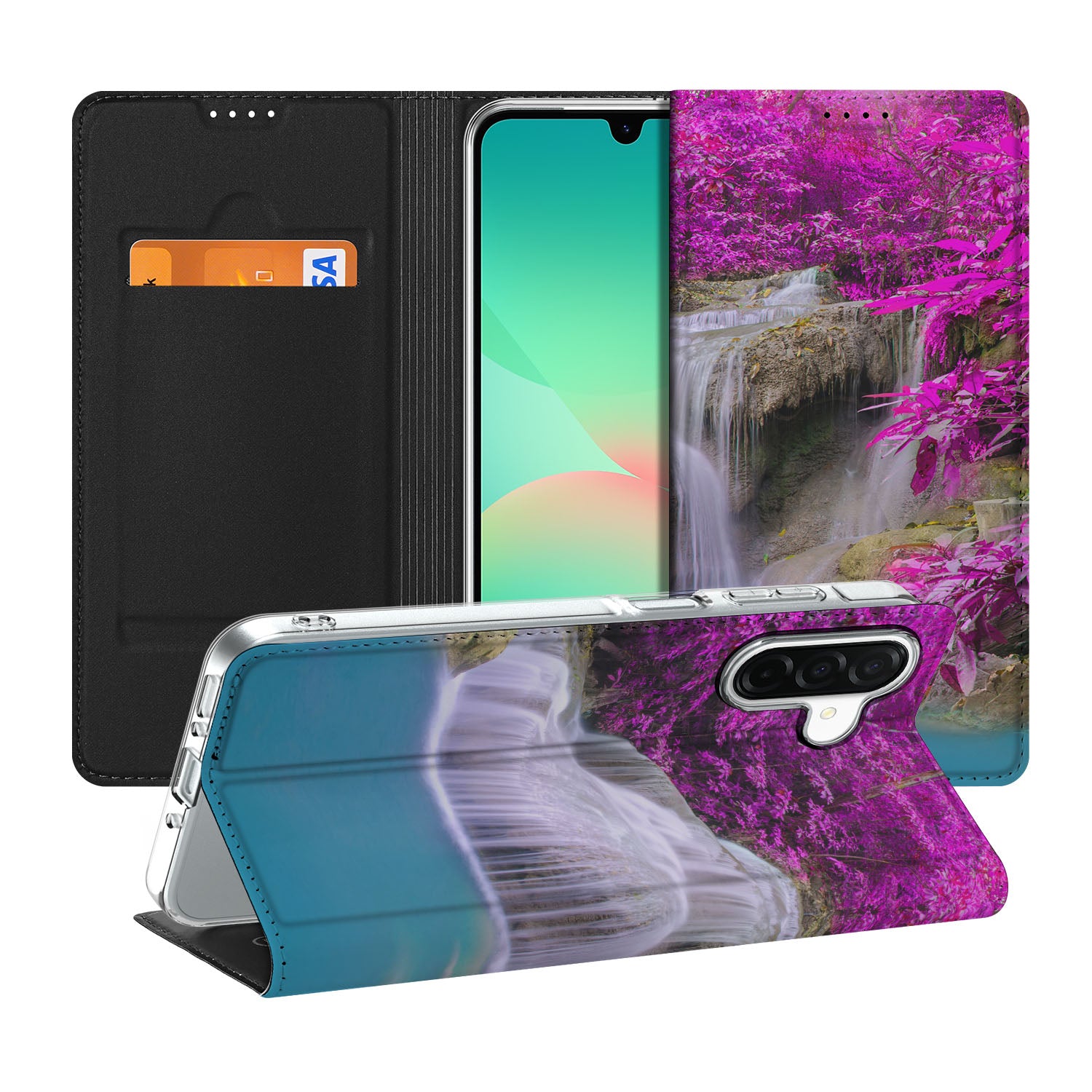 Samsung Galaxy A26 Book Cover Waterval boekcover waterval binnenkant voorkant