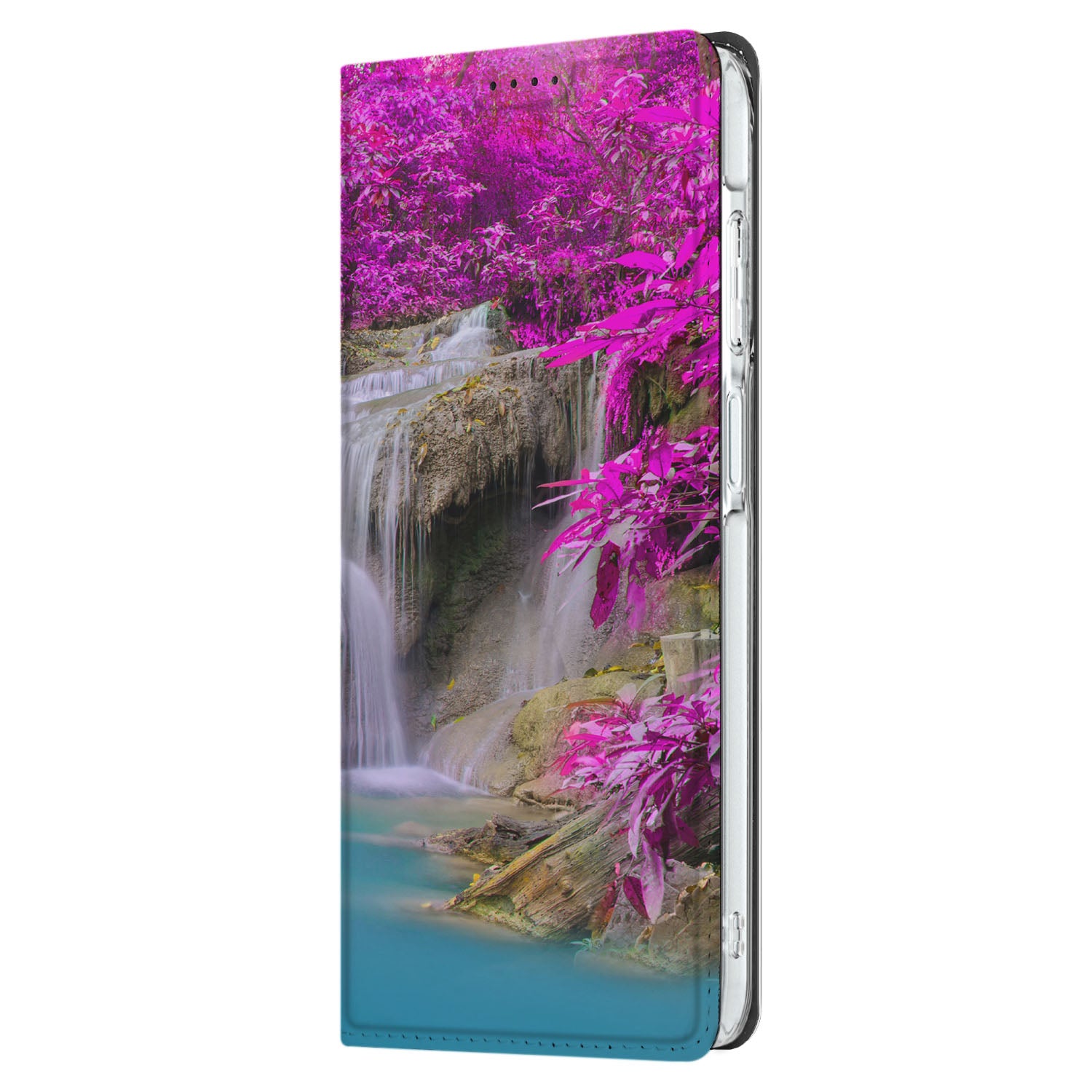 Samsung Galaxy A26 Book Cover Waterval waterval roze design zijaanzicht