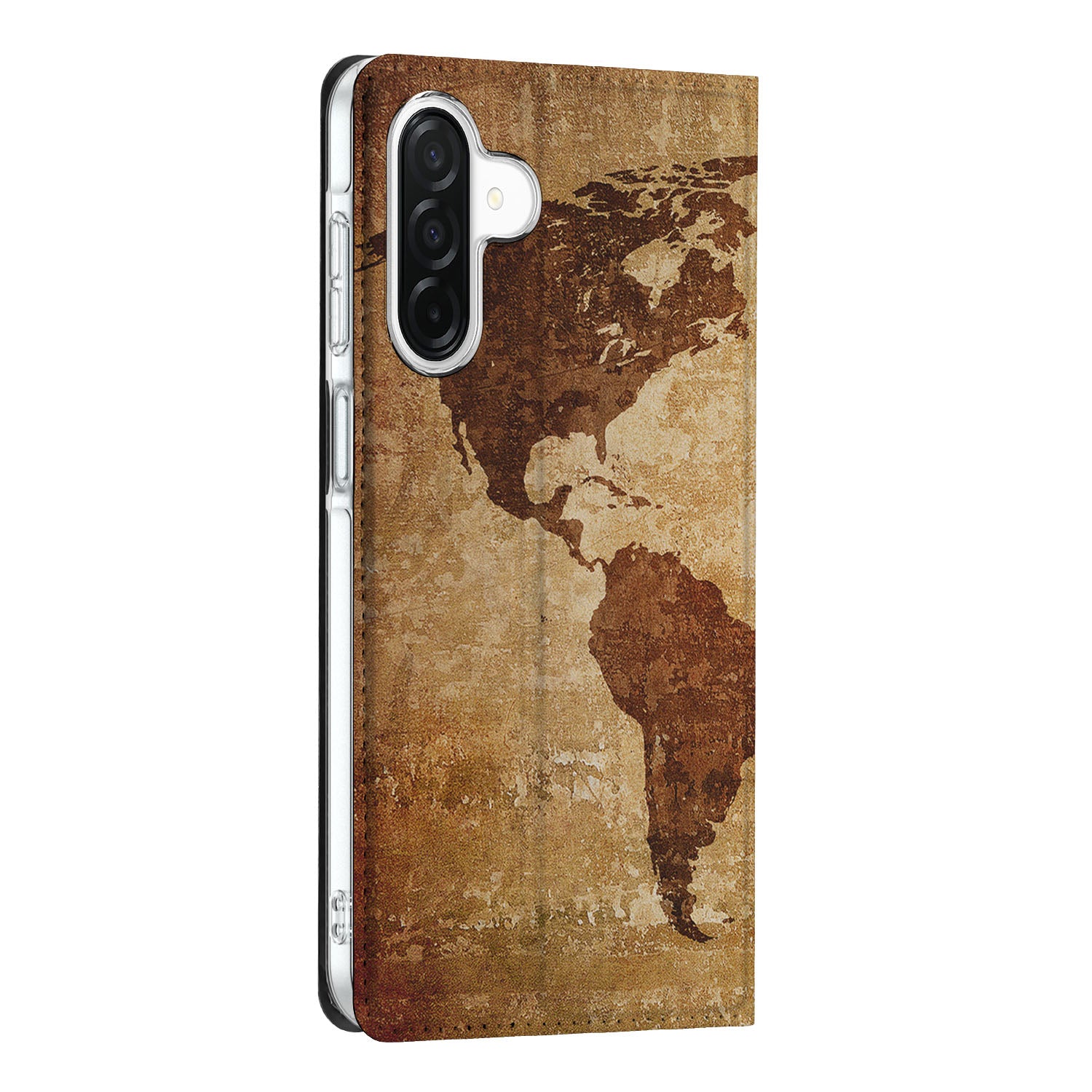 Samsung Galaxy A26 Book Cover Wereldkaart wereldkaart design zijaanzicht