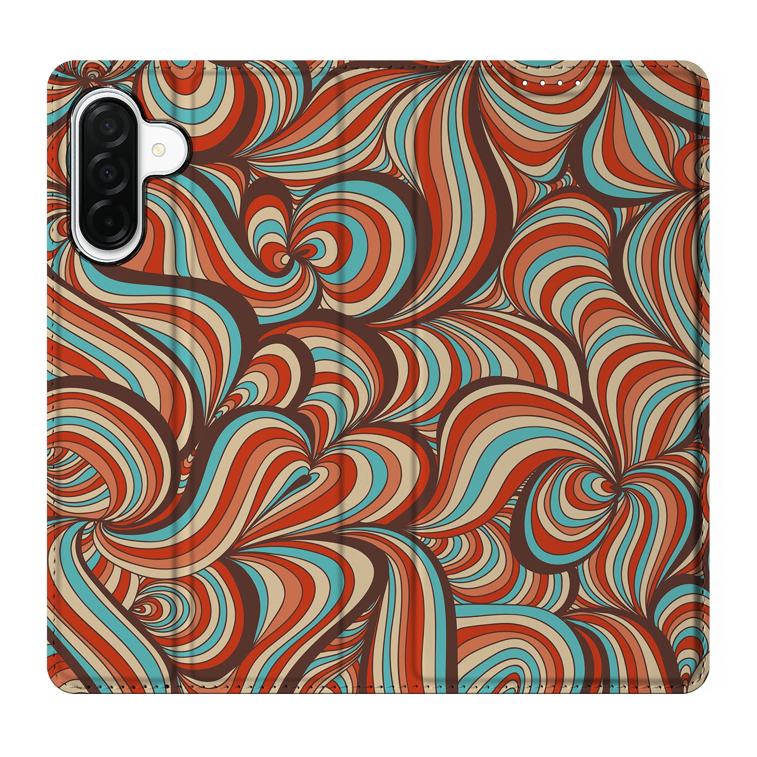 Samsung Galaxy A26 Bookcase Retro retro design kleurrijk patroon achterzijde