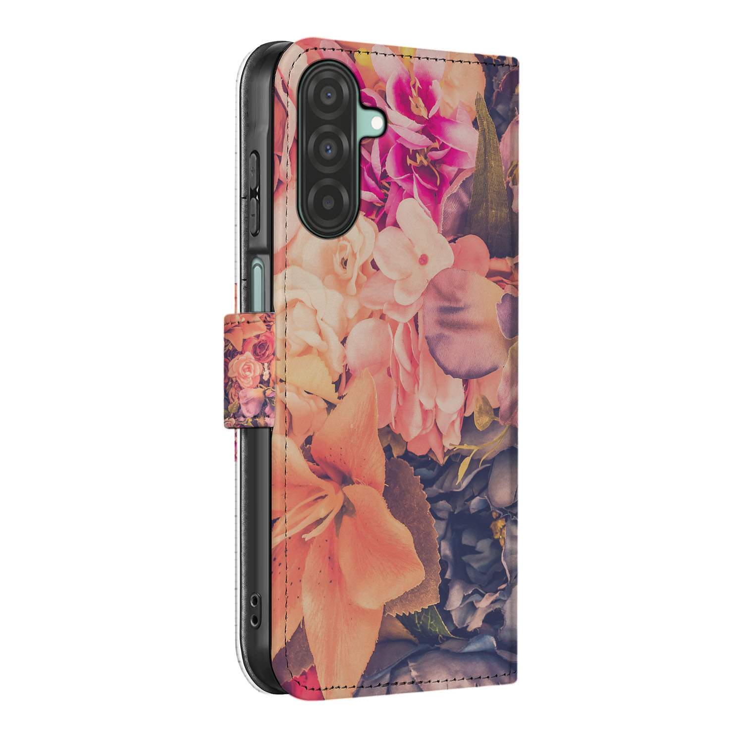 Samsung Galaxy A26 Bosje Bloemen Book Case boek case bloemen design zijaanzicht