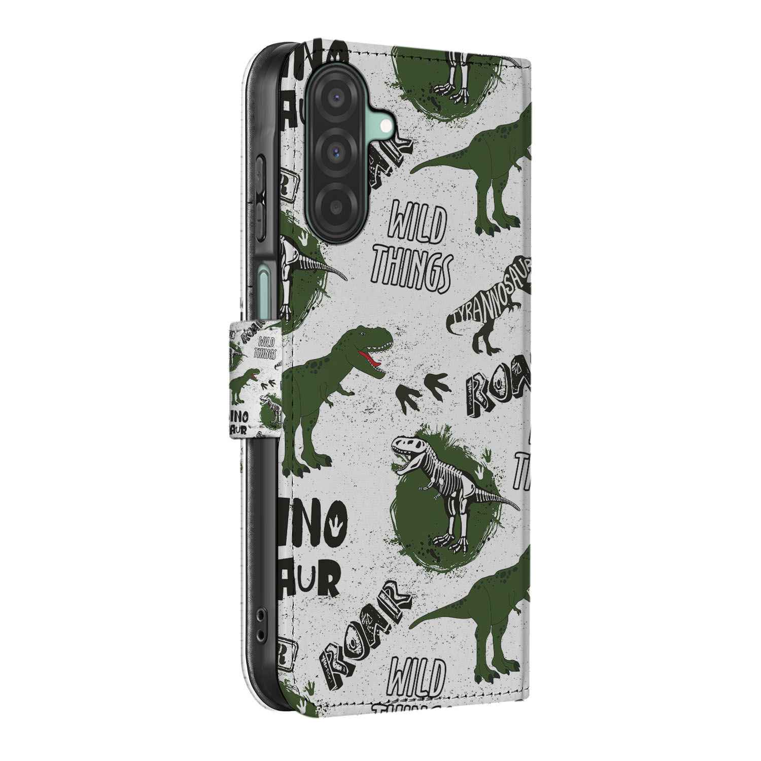 Samsung Galaxy A26 Dinosaurus Book Case Dinosaurus book case zijkant