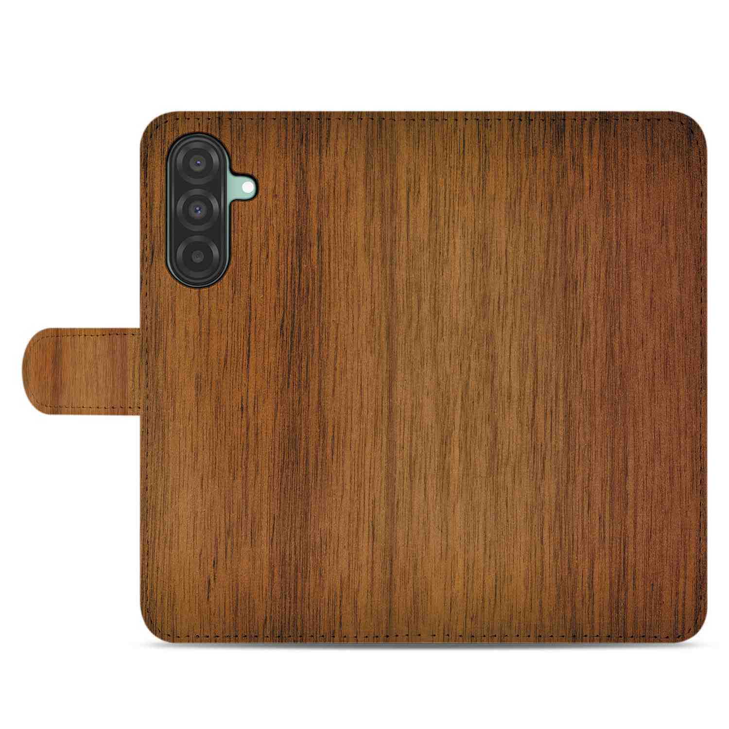 Samsung Galaxy A26 Donker Hout Book Case donker hout achterzijde