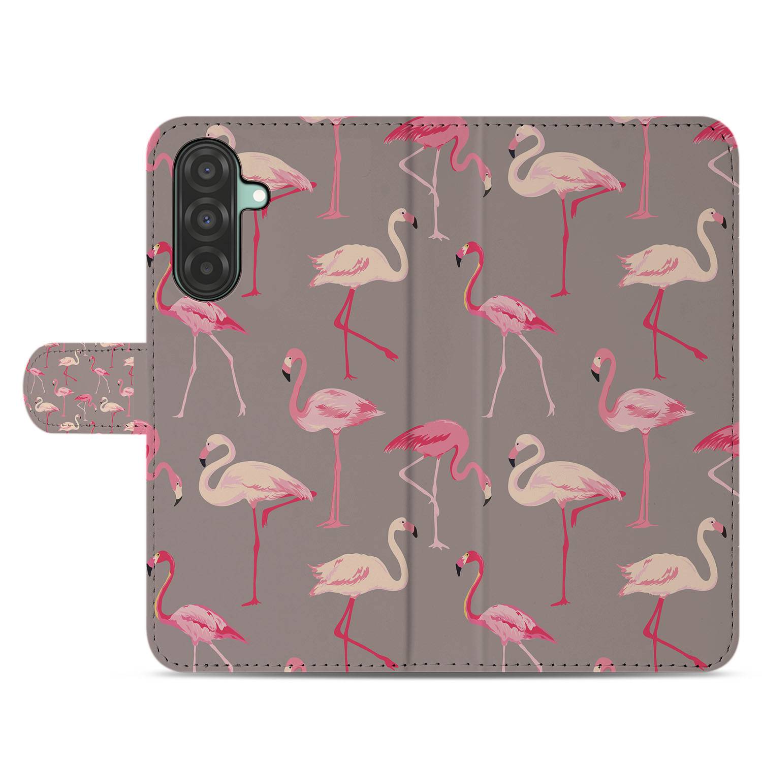 Samsung Galaxy A26 Flamingo Book Case flamingo design bovenaanzicht