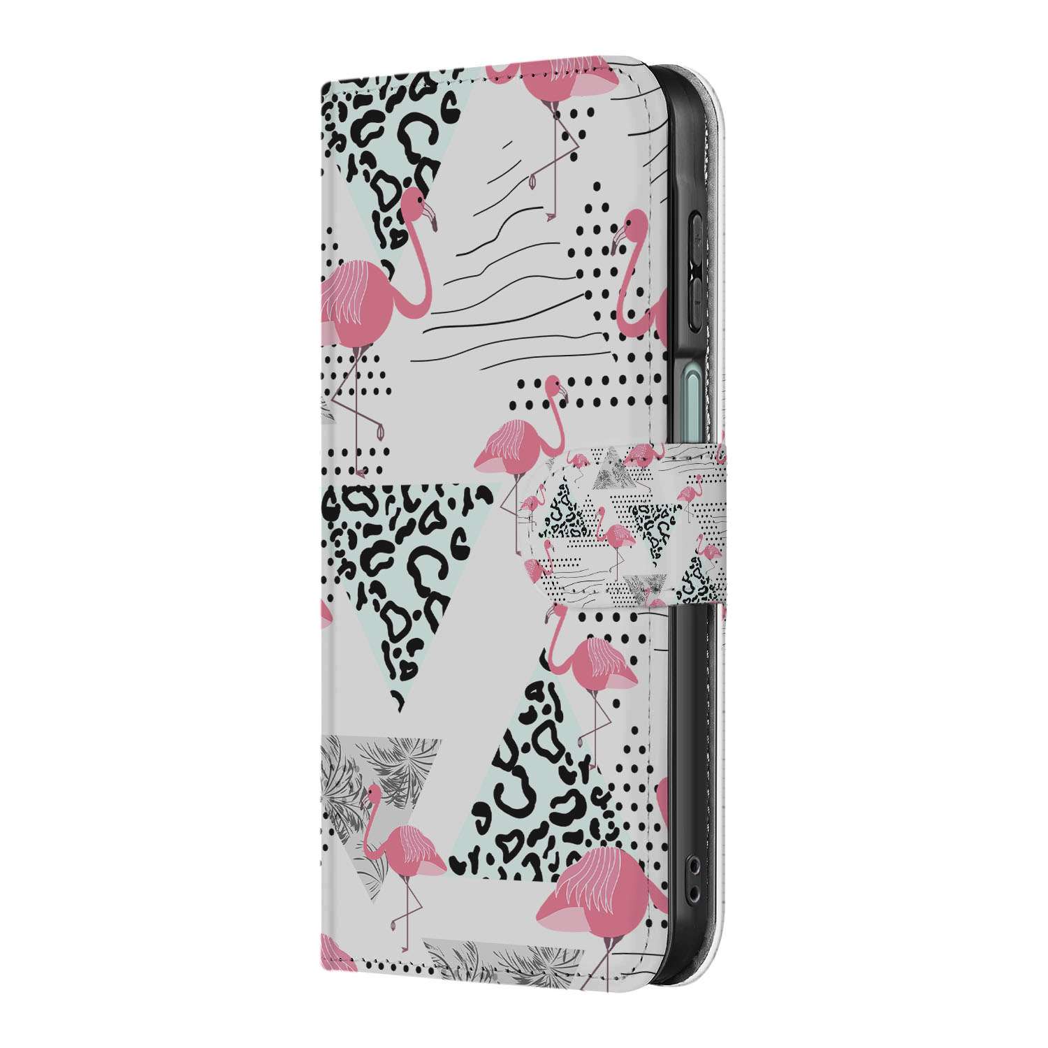 Samsung Galaxy A26 Flamingo Triangle Book Case flamingo triangle zijaanzicht