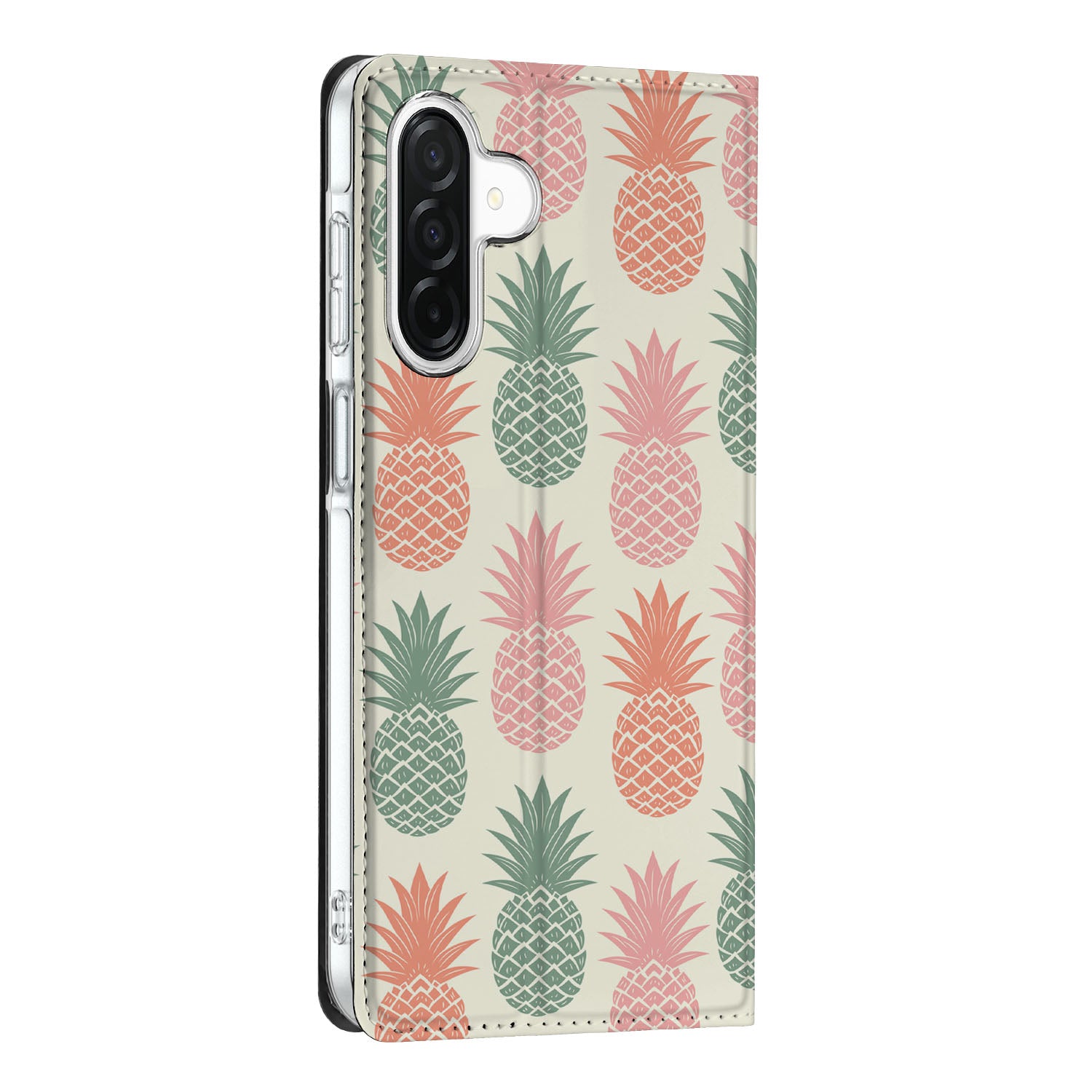 Samsung Galaxy A26 Flip Style Cover Ananas ontwerp ananas patroon voorkant
