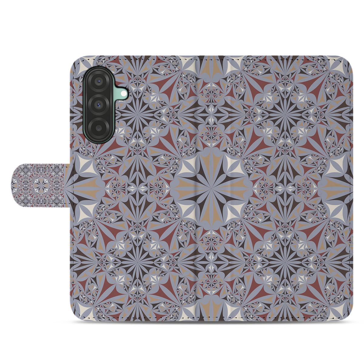 Samsung Galaxy A26 Flower Tiles Book Case Flower Tiles boek case bovenaanzicht