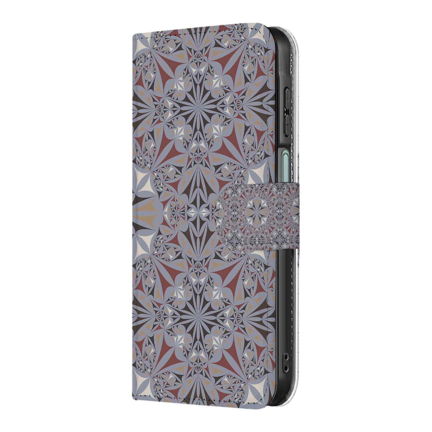 Samsung Galaxy A26 Flower Tiles Book Case Flower Tiles Book Case zijkant