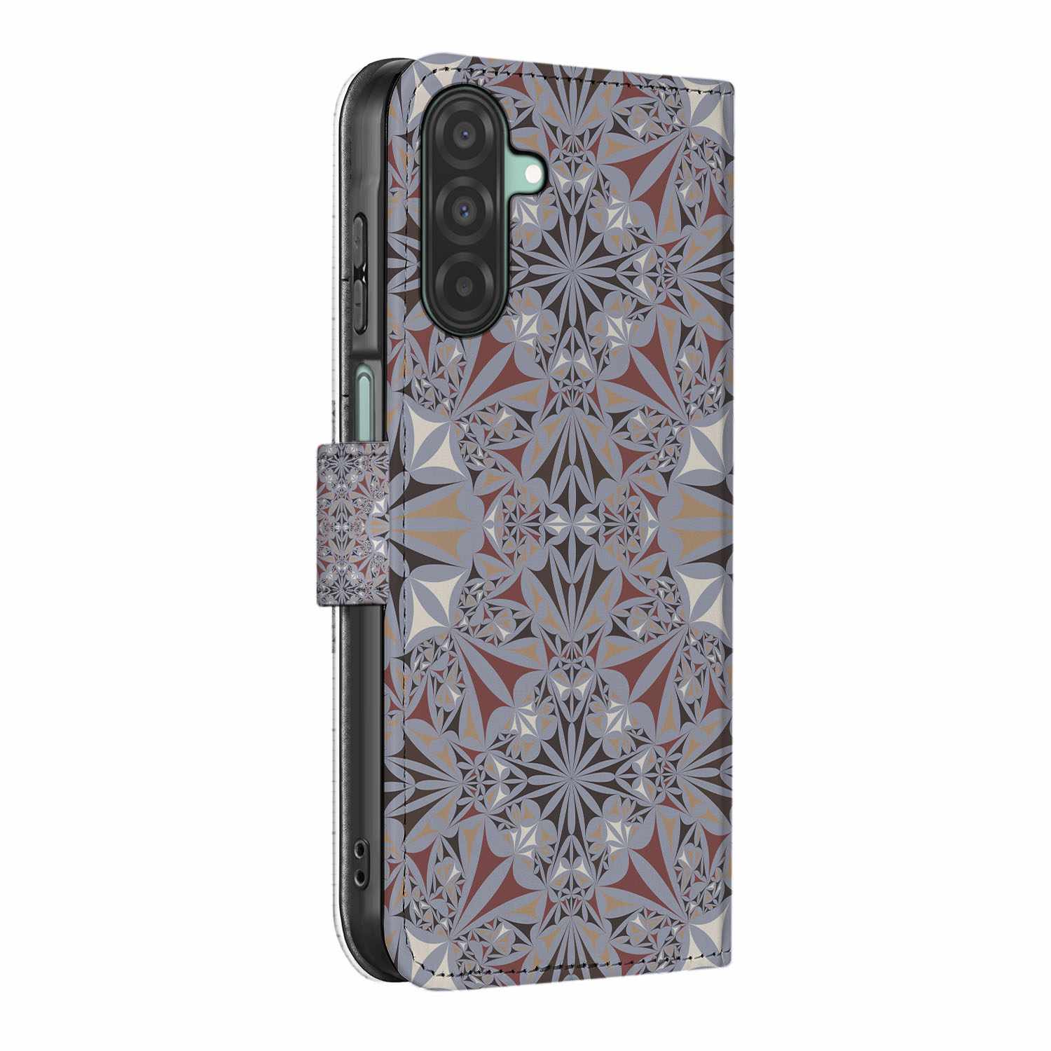 Samsung Galaxy A26 Flower Tiles Book Case Flower Tiles Book case zijaanzicht