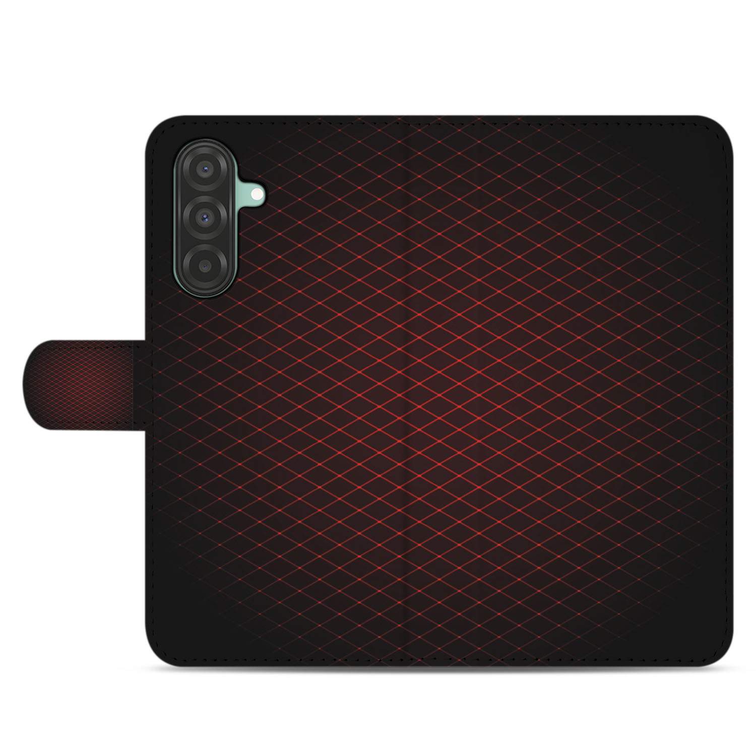 Samsung Galaxy A26 Geruit Rood Book Case geruit rood hoesje achterkant