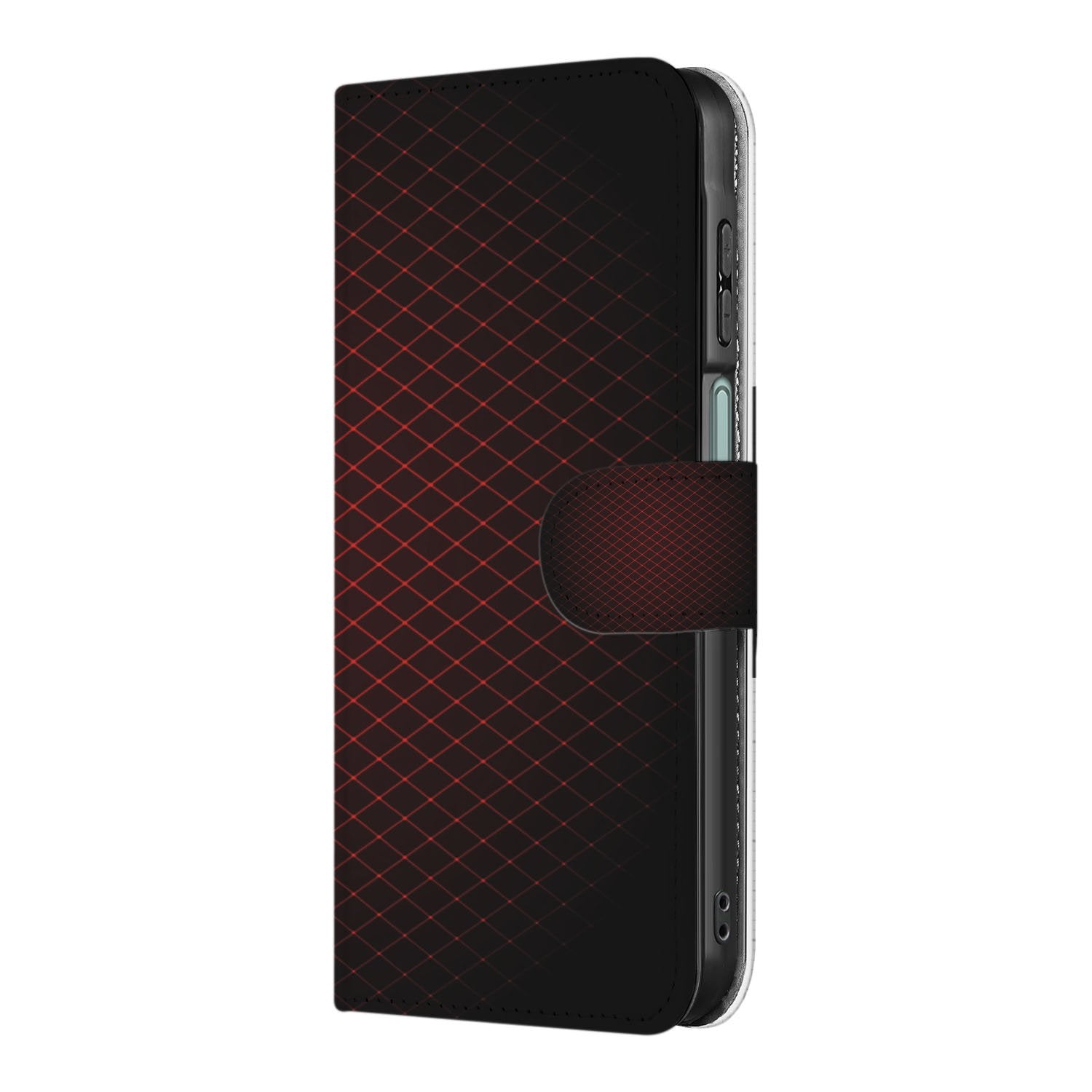 Samsung Galaxy A26 Geruit Rood Book Case geruit rood book case zijaanzicht