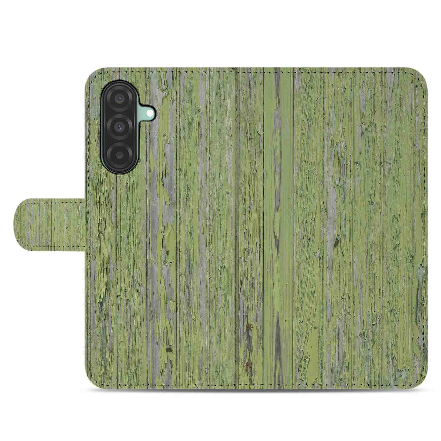Samsung Galaxy A26 Green Wood Book Case groen hout design achterkant