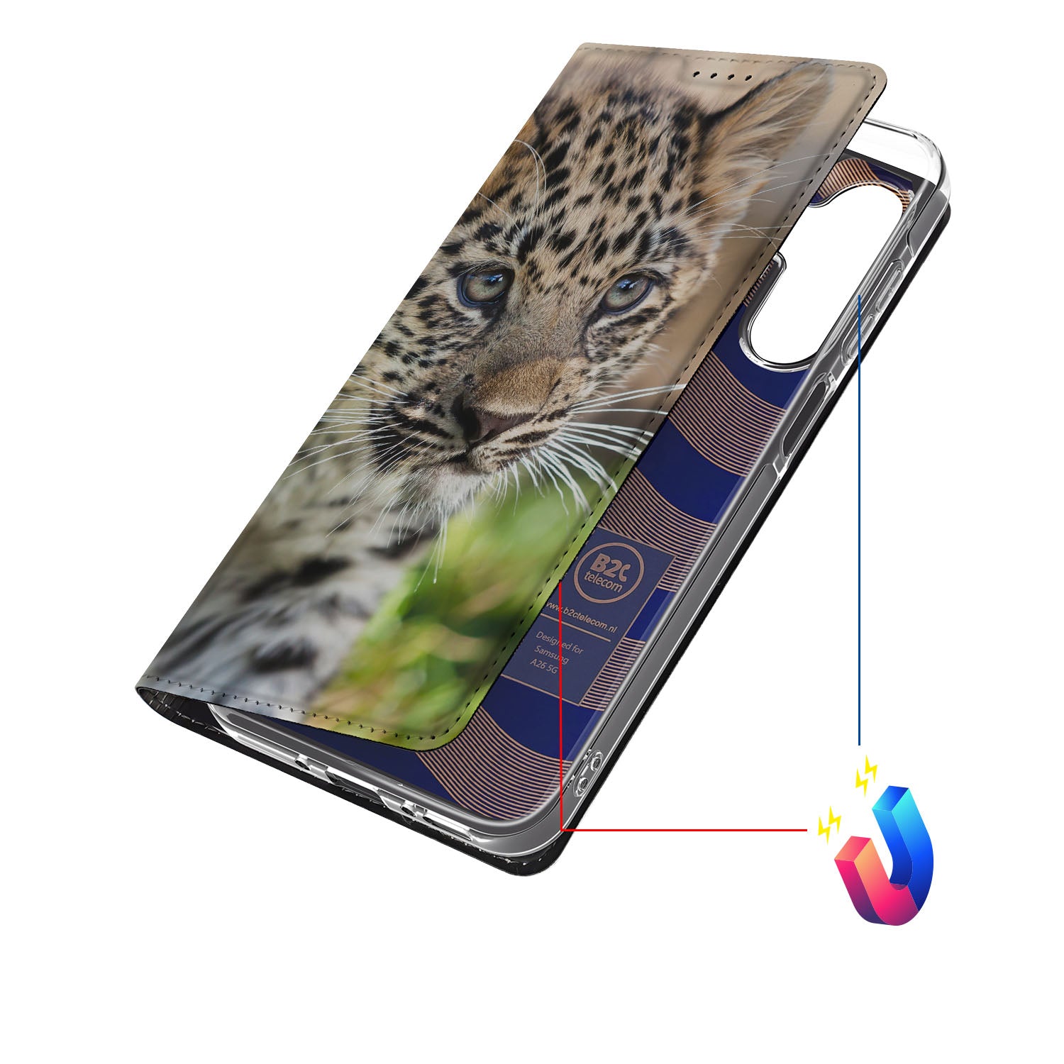 Samsung Galaxy A26 Hoesje maken Baby Luipaard hoesje ontwerp dieren aanzicht