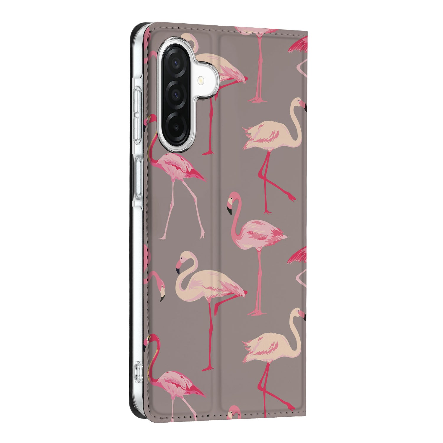 Samsung Galaxy A26 Hoesje maken Flamingo stand case flamingo design zijaanzicht